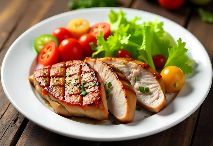 A Delightful Plate of Grilled Pork and Veggies